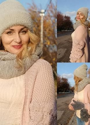 Жіноча шапка на флісі ангора