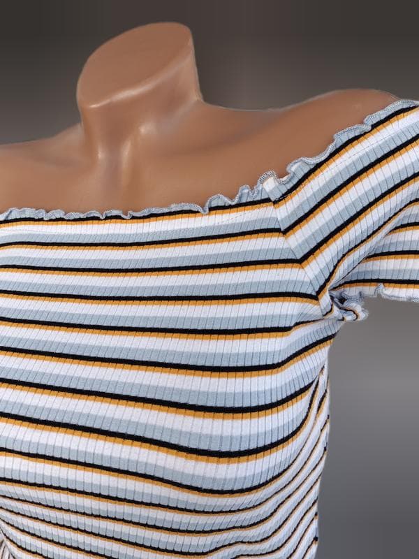 Блузка з відкритими плечима в рубчик — фото 2 з 5
