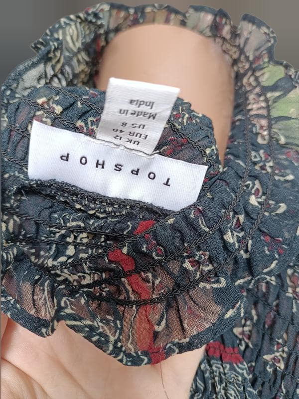 Шифонова блуза жіноча з уборками на резинці — фото 6 з 9