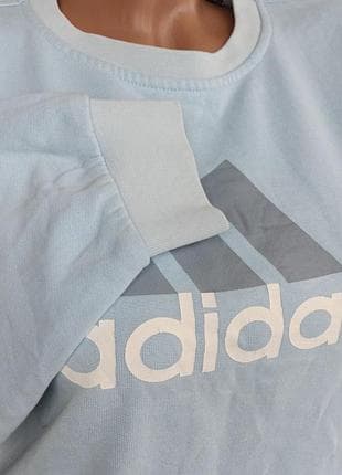 Лонгслів блакитний adidas унісекс з начосом — фото 3 з 6