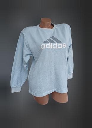 Лонгслів блакитний adidas унісекс з начосом — фото 6 з 6