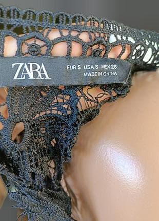 Чорна сукня з мереживом жіноча від zara — фото 3 з 7