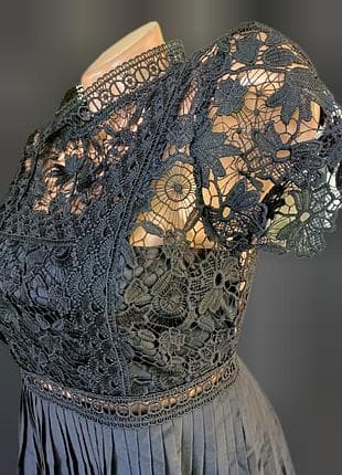 Чорна сукня з мереживом жіноча від zara — фото 4 з 7