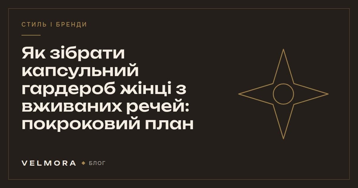 Обкладинка статті VELMORA: капсульний гардероб із вживаних речей